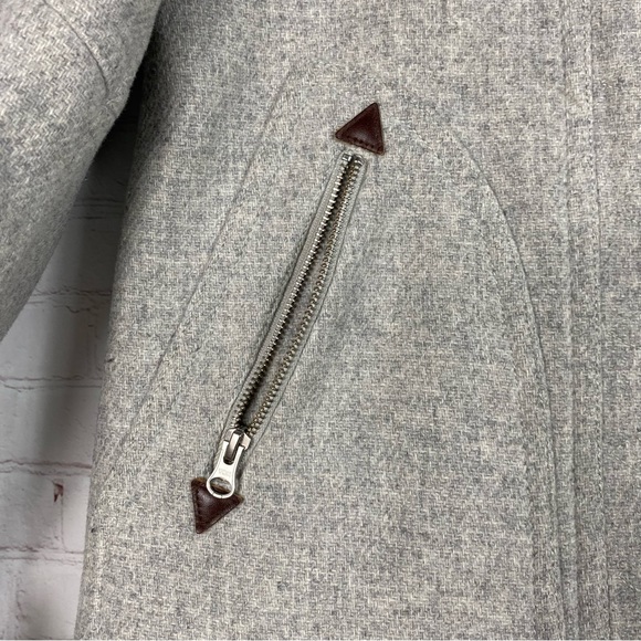 J. Crew Chateau Parka Italian Wool Stadium Cloth Coat B3901 Gray Nello Gori Sz 0 - Picture 7 of 9
